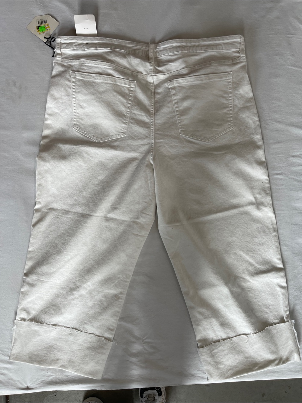Ava & Viv Womens White High Rise Straight Leg Jeans Button Fly Size 26W NEW